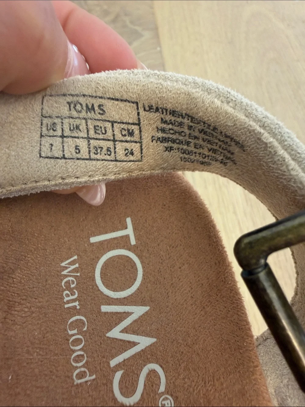 Toms Beige Woven Platform Sandals with Ankle Strap